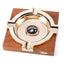 Regal Square Cigar Ashtray - Luxury Rosewood Base with Alloy Cigar Rests