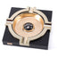 Regal Square Cigar Ashtray - Luxury Rosewood Base with Alloy Cigar Rests