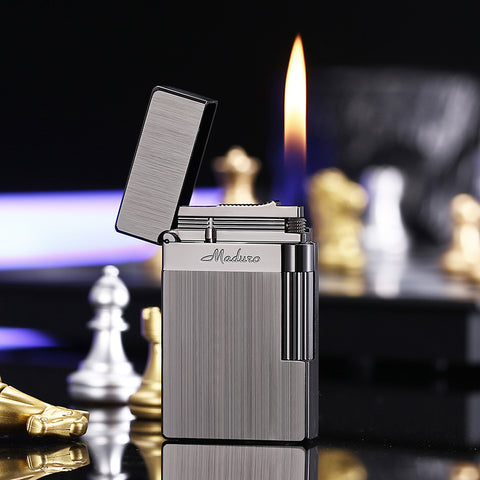 Maduro M2 Refillable Butane Soft Flame Lighter – Brushed Steel