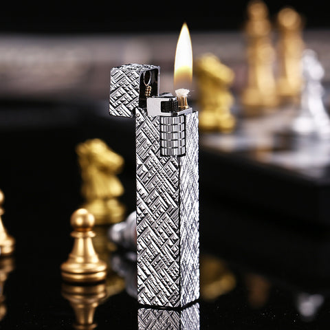 Maduro M4 Slimline Flint Soft Flame Lighter – Kerosene Cross Hatch