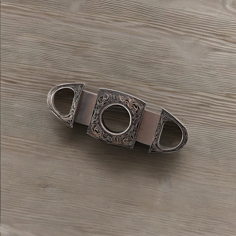 Vintage Cigar Cutter - 23mm Scrollwork Design for Perfect Cuts